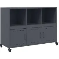 vidaXL Dressoir 100,5x39x72 cm staal antracietkleurig