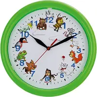 Eurotime Wandklok met DIEREN modern design voor kinderen