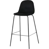 Svea - Selo barkruk 77 cm - velvet - zwart