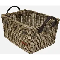 Wicked kratmand - Grijs - met leren hengsels - 40L