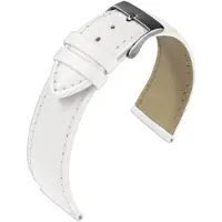 Eulit horlogeband - leer - 20 mm - creme wit - edelmetaal gesp glanzend