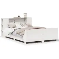 vidaXL Bedframe zonder matras massief grenenhout wit 140x200 cm
