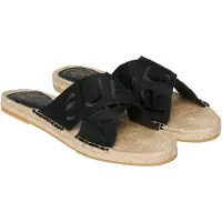 Superdry Espadrille Slippers met Gekruiste Bandjes Zwart Grootte: 37