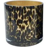 TLF Interieurs Vaas Cheetah Gold | Goud met zwarte vlekken | Mond geblazen glas | Ø15 x H15 cm