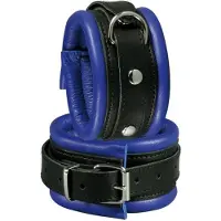 Kiotos leather Enkelboeien 5 cm breed - zwart/blauw