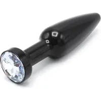 O-products Aluminum Buttplug met kristal - zwart