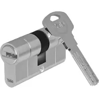 Yale 2100 Serie hoge veiligheidscilinder 35x35 mm vernikkeld, anti-plukken, anti-boren en anti-stoten, 5 sleutels
