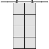 vidaXL Schuifdeur met beslag 102,5x205 cm ESG-glas en aluminium