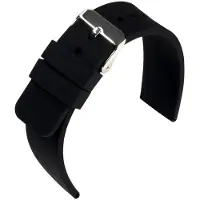 Eulit horlogeband - siliconen - 17 mm - zwart - metalen gesp