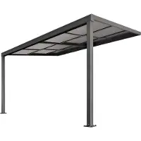 Juskys Aluminium Terrasoverkapping Jakarta - 3 x 4 m - Grijs - Schuifdak