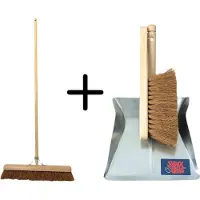Synx Store Synx Tools Coco bezem 60cm en Stoffer en blik koko set