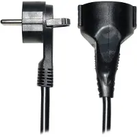 MaxTrack CEE 7/7 (plat/haaks) - CEE 7/3 (recht) stroom verlengkabel - 3x 1,50mm / zwart - 10 meter