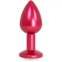 Kiotos - Rode Aluminium Buttplug Met Wit Sierkristal