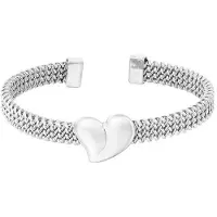 Yehwang armband - Bangle bracelet heart - Zilverkleurig - Stainless steel