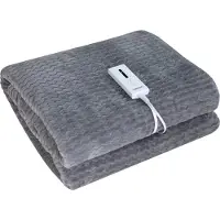Tomado TEB1803G - Warmtedeken - Elektrische deken 1 persoons - Omslagdeken - Elektrische knuffeldeken - Superzachte fleece stof - 180 x 130 cm