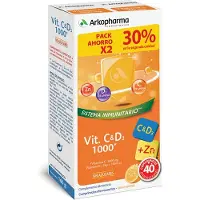 Arkopharma Duplo Vitamine C & D3 1000 mg + zink 40 bruistabletten|Duplo Vitamin C & D3 1000 Mg + Zinc 40 effervescent tablets|Duplo Vitamine C & D3 1000 Mg + Zinc 40 tablettes effervescentes