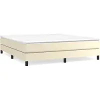 vidaXL Boxspring bed kunstleer crèmekleurig 160x200 cm