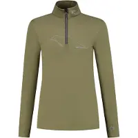 Kou Sportswear Skipully Heren Mountain - Olijf Groen - Midlayer Shirt Wintersport - Maat S