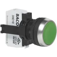 Baco BAL21AA02A L21AA02A Druktoets Kunststof frontring, Verchroomd Groen 1 stuk(s)