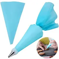 Springos Spuitzak - Herbruikbaar - Siliconen - Vaatwasserbestendig - 50 X 26.5 CM - Blauw