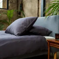 Kayori Dekbedovertrek Saya Antracite Satijn-260 x 200 / 220 cm | Extra Breed