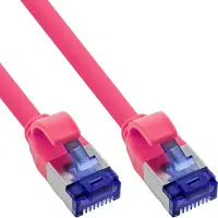 InLine SFTP CAT6a slimline flexibele netwerkkabel | TPE LSZH | roze | 3 meter