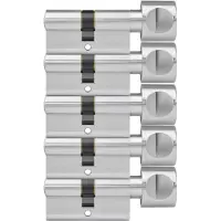 Dom knopcilinder Plura 30/30mm - SKG 3 sterren - 5 gelijksluitende knopcilinders