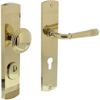 Intersteel voordeurbeslag Helena PC72mm met kerntrekbeveiliging - PVD messingkleur