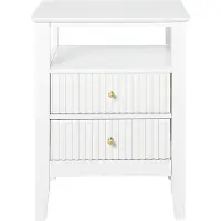 Beliani ASSISI - Nachtkastje 2 lade - Wit - MDF