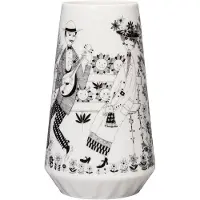 Arabia Emilia vaas 19 cm Zwart-wit
