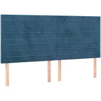 vidaXL Hoofdbord donkerblauw 160x5x118/128 cm fluweel