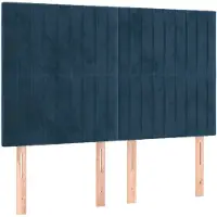 vidaXL Hoofdbord donkerblauw 144x5x118/128 cm fluweel
