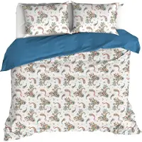 De Witte Lietaer Dekbedovertrek Sybil Maroccan Blue Percal-200 x 200 / 220 cm | 2-Persoons