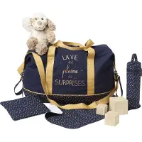 Vertbaudet Luiertas voor het weekend La vie est pleine de surprises marine grijs