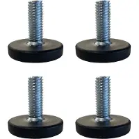 Furniture Legs Europe Stelvoet zwart rond Ø 3 cm en hoogte 1 cm van kunststof (M8) - 4 stuks