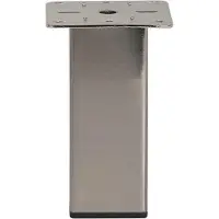 Furniture Legs Europe Stalen meubelpoot rvs look vierkant 5 bij 5 cm en hoogte 13 cm