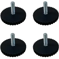 Furniture Legs Europe Stelvoet zwart rond Ø 5,5 cm en hoogte 1 cm van kunststof (M8) - 4 stuks