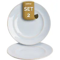 Palmer - Bord - Barolo - 22 cm - Lichtblauw - Stoneware - Bordenset - 2 stuks