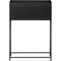 Beliani TAPIEN - Verhoogde plantenbak - Zwart - 70 x 30 x 100 cm - Metaal