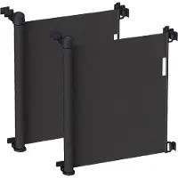 Goliving Oprolbaar Traphekje - 2 Stuks - Veiligheidshekje - Kinderhekje - Push & Turn - 10 tot 150 cm Breed - Aluminium frame - Mesh - Zwart