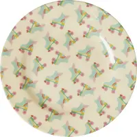 Rice ronde melamine bordjes met Rollerskate print, per 2 stuks