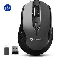 Plaine Ergonomische Muis Draadloos - Gaming Muis - Draadloze Muis - USB Connect - Incl. Geruisloze klik - Incl. USB C opzetstukje - Incl. Batterijen - Zwart