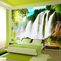 Karo-art 441cm X 315cm - Zelfklevend fotobehang - De schoonheid van natuur , waterval , Premium Print