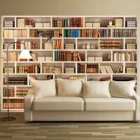 Karo-art 294cm X 210cm - Zelfklevend fotobehang - Boekenkast, 8 maten, premium print