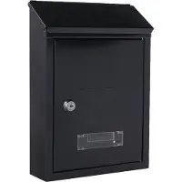 Rottner tresor Rottner Brievenbus Hana|30x21,5x7cm| Zwartgrijs|Inworp voorkant :17,5 x 2cm |Inworp achterkant:17x7,5cm|