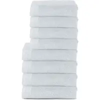 The One Towelling Organische Handdoeken Set - 8 stuks - 4x Badlakens, 4x Handdoeken - Hotelkwaliteit - Handdoekenset - Badhanddoek - Organisch katoen - Zilver