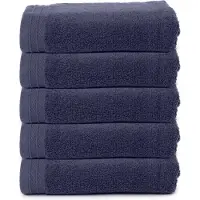 The One Towelling Organische Handdoeken Set - 5 Stuks - 50 x 100 cm - Hotelkwaliteit - Handdoekenset - Badhanddoek - 550gr/m2 - Katoen - Denim