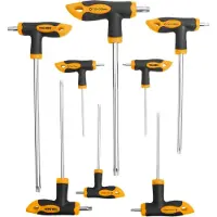 Tolsen Schroevendraaiserset Torx 8-delig - T10 x 75 mm, T15 x 75 mm, T20 x 100 mm, T25 x 100 mm, T30 x 150 mm, T40 x 150 mm, T45 x 200 mm & T50 x 200 mm