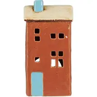 Ib Laursen - Keramieken huisje - Brighton - waxinelichthouder - terracotta