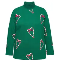 Ulla Popken Trui grasgroen / rood / wit